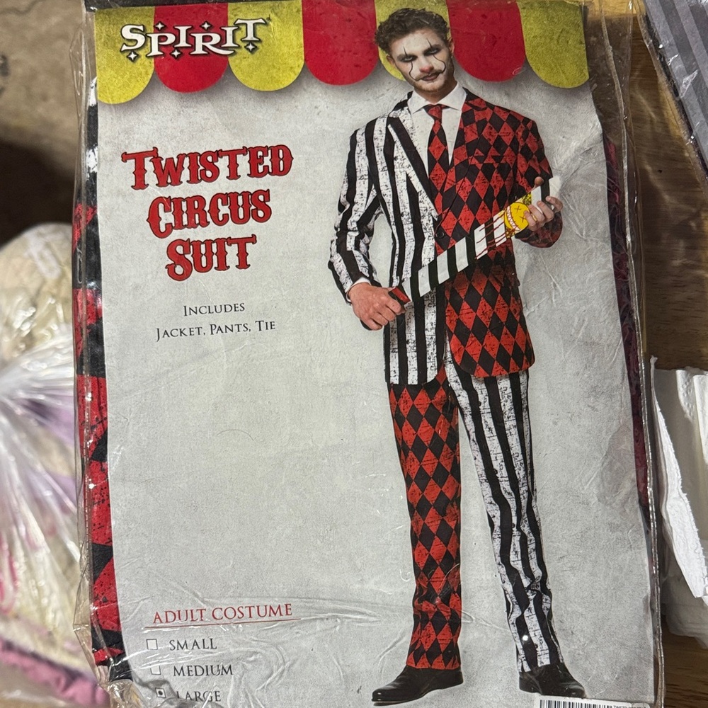 Spirit Twisted Circus Suit - Red and Black Stripes